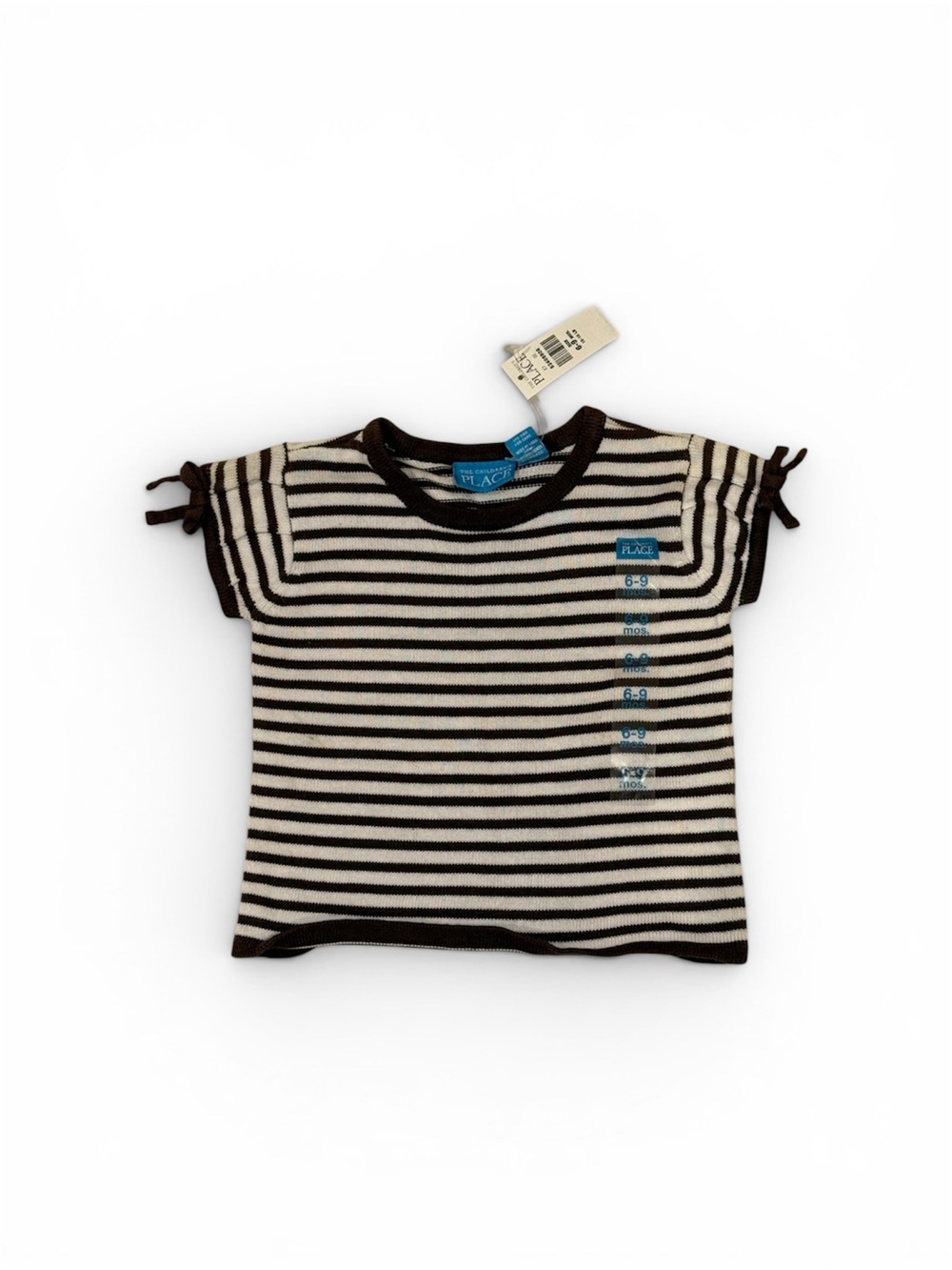 The Children's Place Brown & White Striped Baby Tee Size 6-9 months NWT